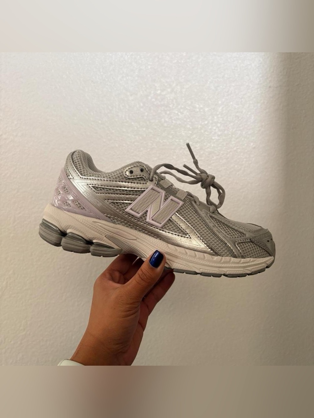 New Balance 1906 silver and purple